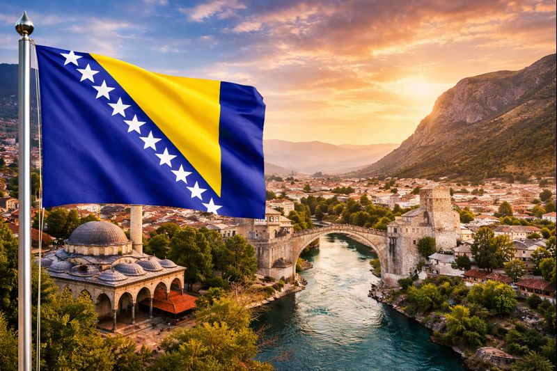 Bosnien und Herzegowina Flagge - Bedeutung, Farben, Symbolik & Herkunft