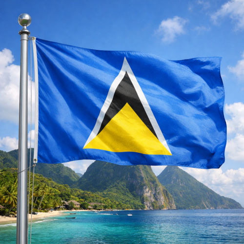 St. Lucia Flagge - Bedeutung, Farben, Symbolik & Herkunft