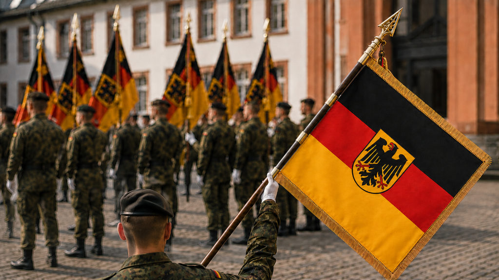 Hochwertige Stickfahnen nach Technischen Lieferbedingungen und weiteres Zubehör für die Bundeswehr und Behörden und Organisationen mit Sicherheitsaufgaben.