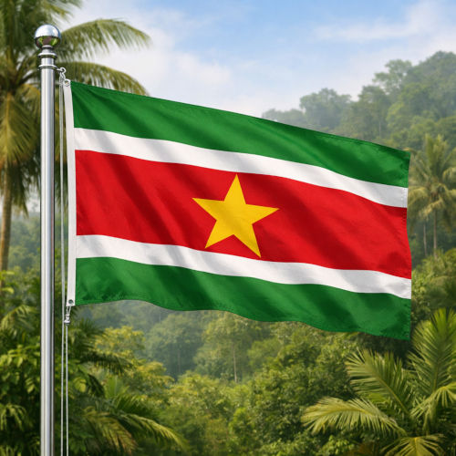 Suriname Flagge - Bedeutung, Farben, Symbolik & Herkunft Suriname Flagge - Bedeutung, Farben, Symbolik & Herkunft