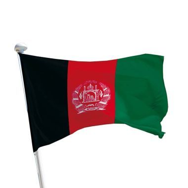 Afghanistan Flagge im Querformat am Fahnenmast
