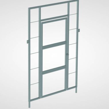 Bauzaun-Durchgangstür mit abschließbarer Tür 1800 × 2600 mm feuerverzinkt