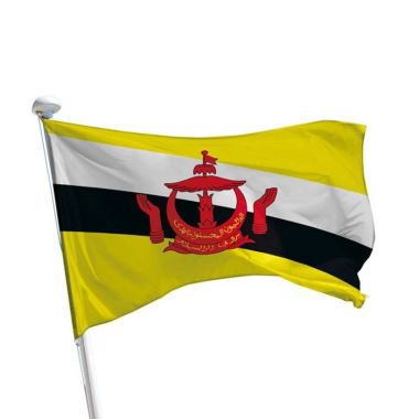Brunei Flagge im Querformat zur Befestigung am Fahnenmast