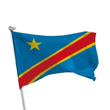 Demokratische Republik Kongo Flagge im Querformat für Fahnenmasten im Außenbereich