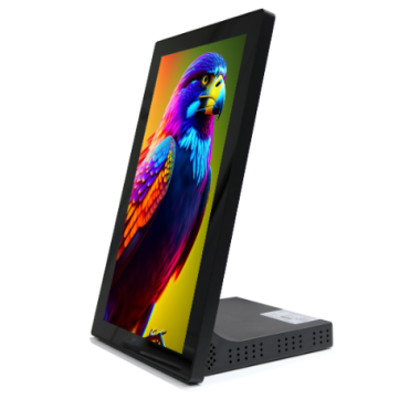 Digitaler Thekenaufsteller mit hochauflösendem Display für digitale Werbung und Produktpräsentation
