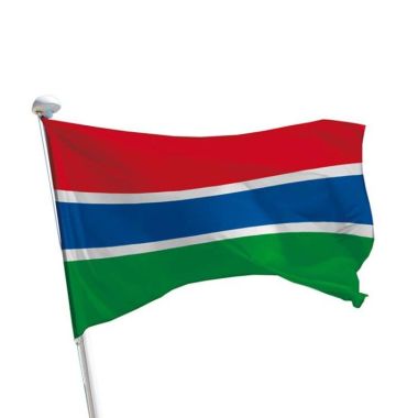 Gambia Flagge im Querformat für Fahnenmasten im Außenbereich