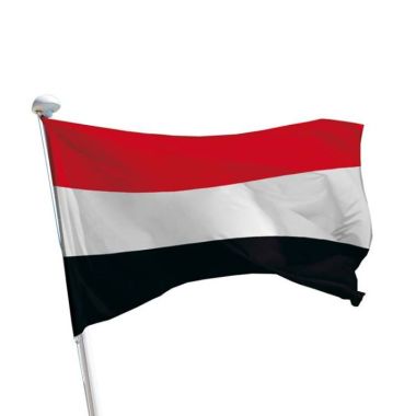 Jemen Flagge im Querformat für Fahnenmasten im Außenbereich