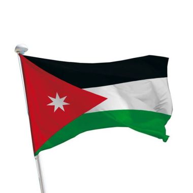 Jordanien Flagge im Querformat für Fahnenmasten im Außenbereich