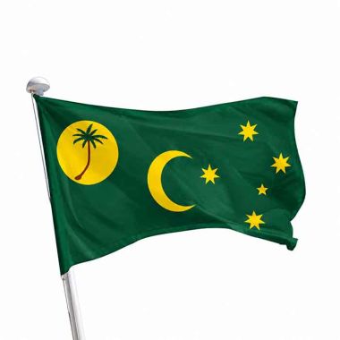 Kokosinseln Flagge im Querformat für Fahnenmasten im Außenbereich