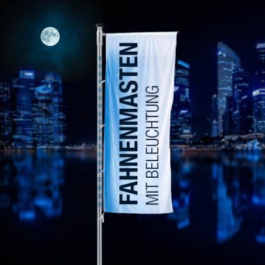 Fahnenmasten mit LED-Beleuchtung