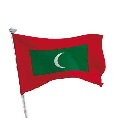 Malediven Flagge im Querformat für Fahnenmasten im Außenbereich