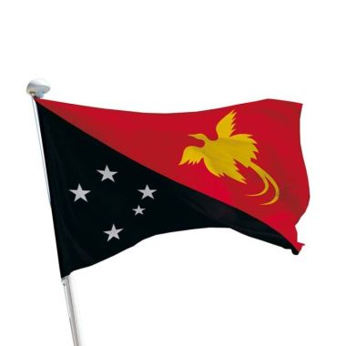 Papua-Neuguinea Flagge im Querformat für Fahnenmasten im Außenbereich