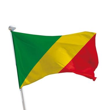 Republik Kongo Flagge im Querformat für Fahnenmasten im Außenbereich