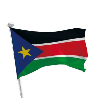 Südsudan Flagge im Querformat für Fahnenmasten im Außenbereich
