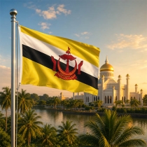 Brunei Flagge - Bedeutung, Farben, Symbolik & Herkunft