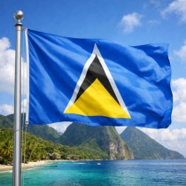 St. Lucia Flagge - Bedeutung, Farben, Symbolik & Herkunft